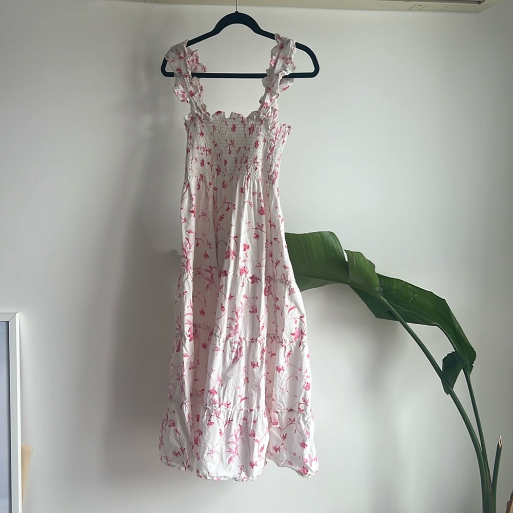HILLHOUSE HOME Ellie Nap Dress Rose Botanical Floral Size S Limited Edition